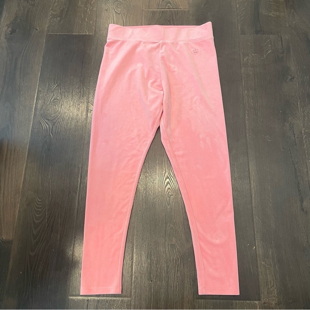 Juicy Couture Pants Womens XL Pink Velour Lounge Crown Logo Y2K Tracksuit